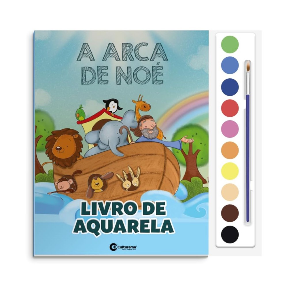 Livro de Colorir com aquarela Arca de Noe