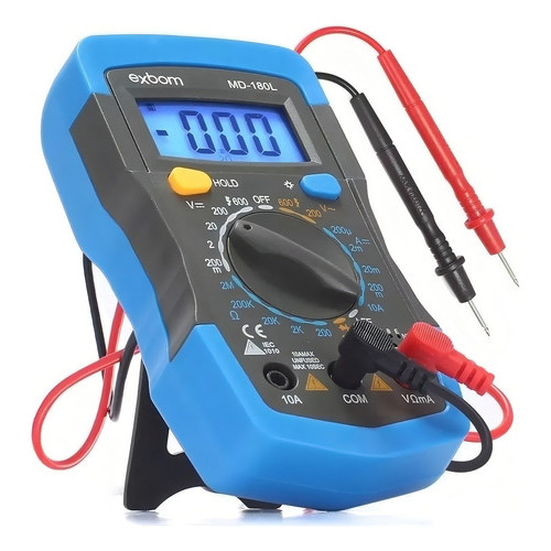 Multímetro digital MD-180L fundo iluminado com BIPE e bateria e pontas em Oferta na Shopee