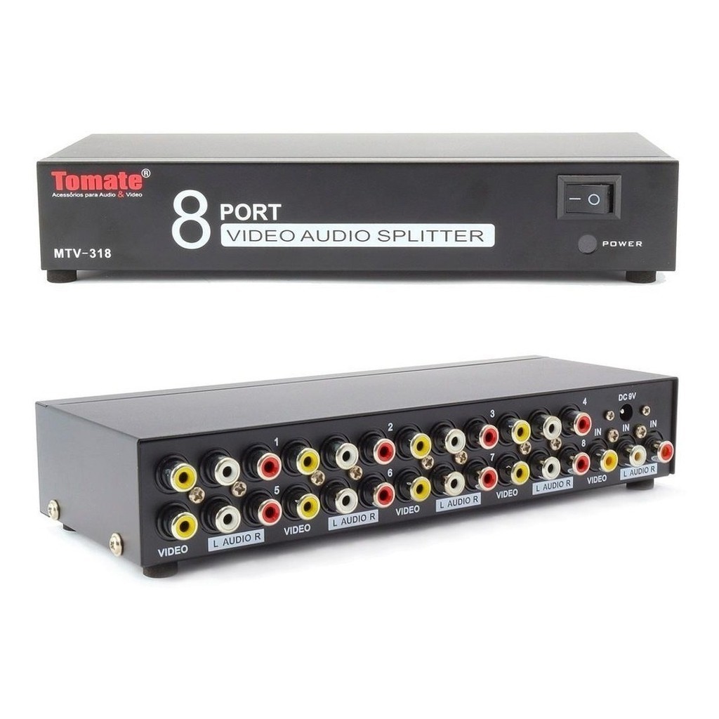 Distribuidor Sinal Splitter Rca 8 Portas Áudio Vídeo Mtv-318