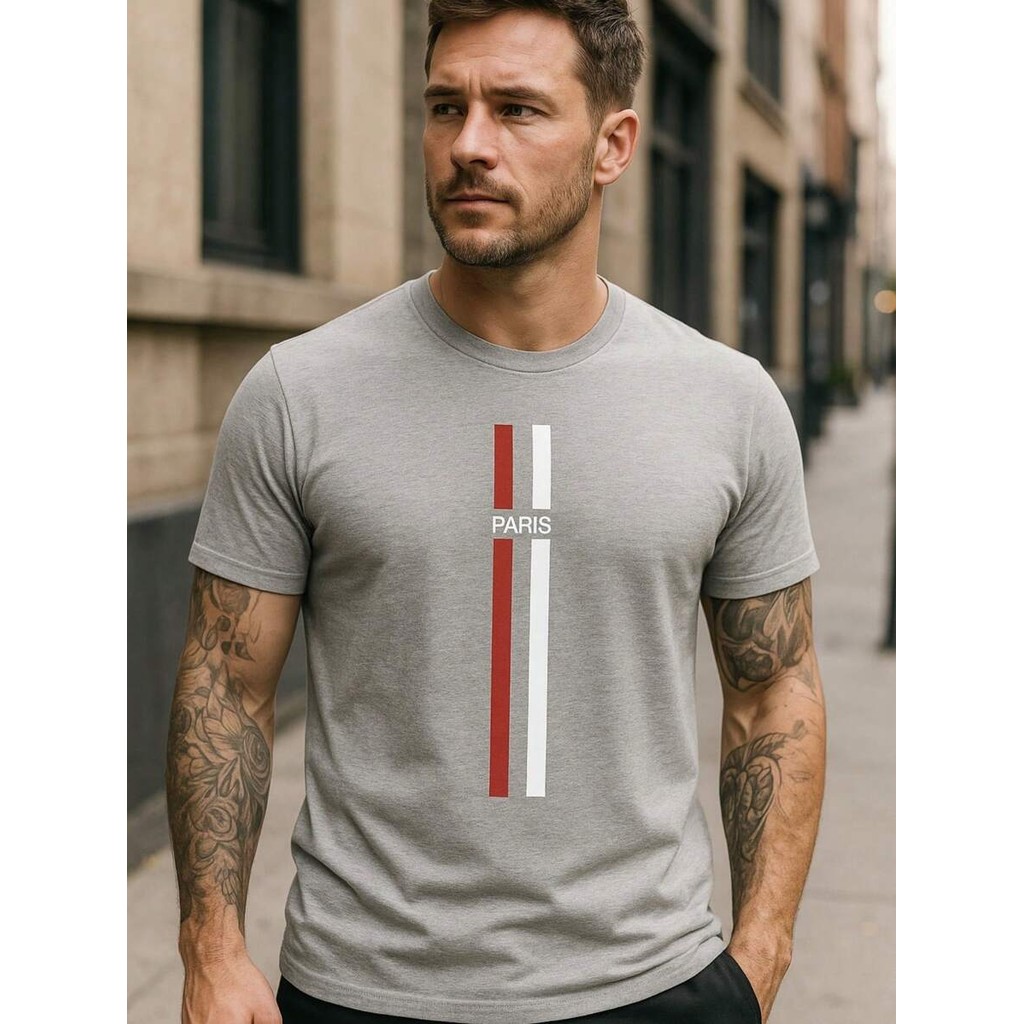 Camiseta Masculina Manga Curta Camisa Casual, Versátil, Confortável, Esportiva com Estampa Gráfica
