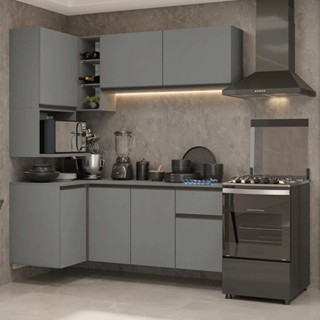 Armário de Cozinha Completa de Canto 265 cm Suspensa  Nice Madesa 06 em Oferta na Shopee