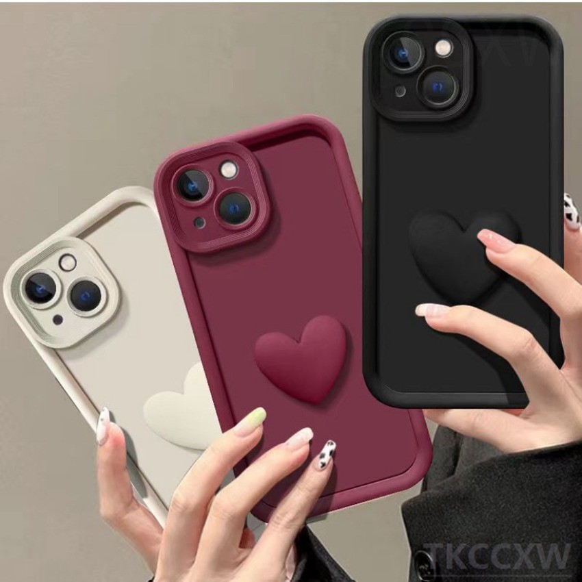 3D Amor Coração Caso De Telefone Para Samsung Galaxy M15 M35 M55 M34 M54 M23 M51