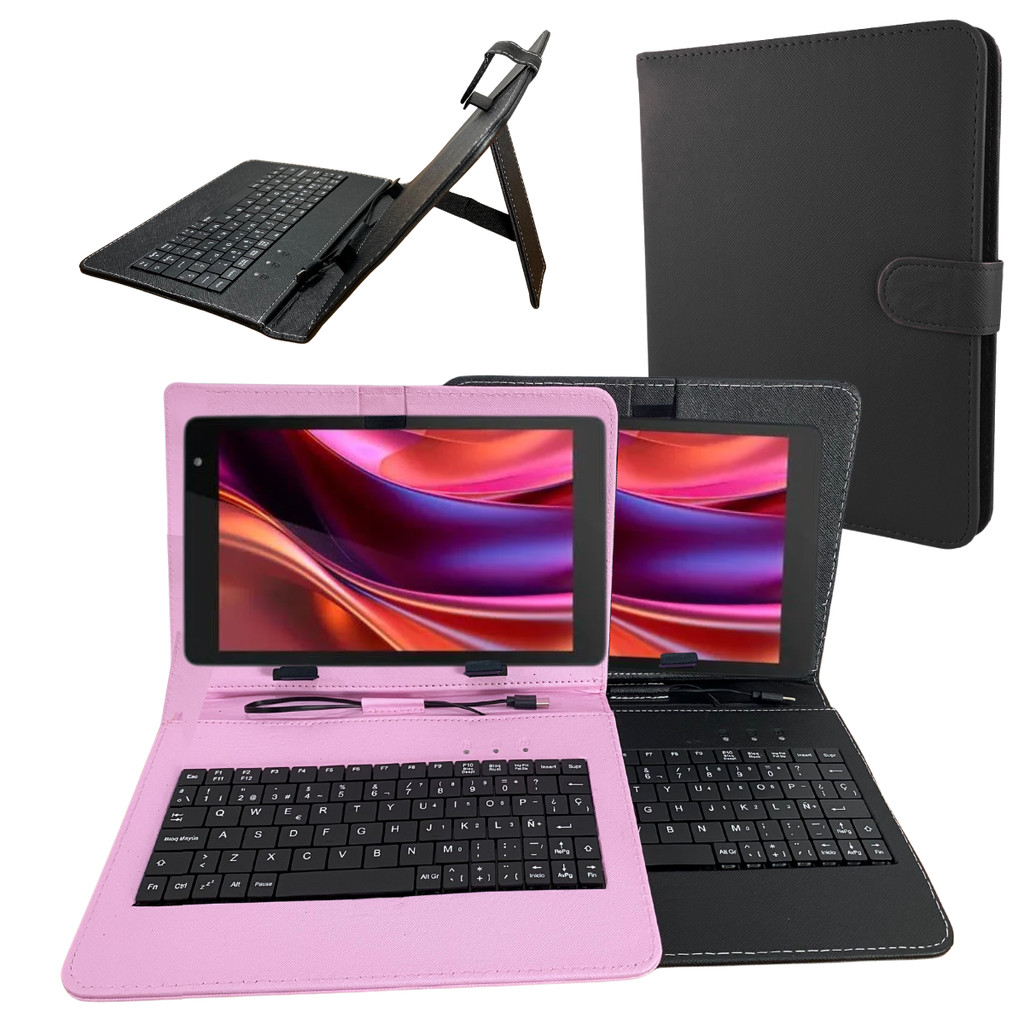 Capa c/Teclado Integrado para Tablet 8" Multilaser M8 e Samsung Tab A7 Lite – Proteção Completa