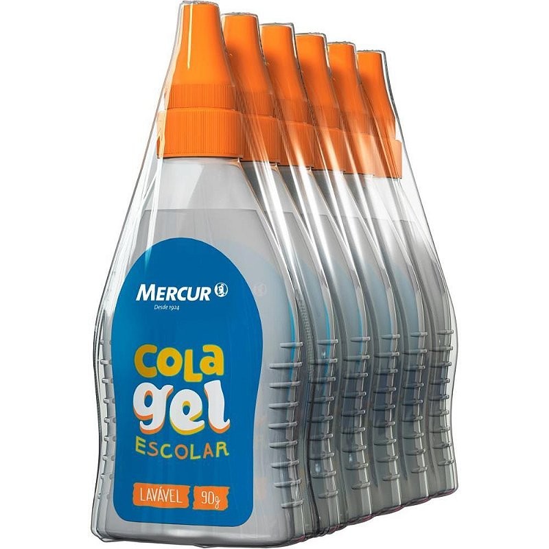 Cola Escolar GEL Transparente 90G - Pacote com 6 Unidades em Oferta na Shopee