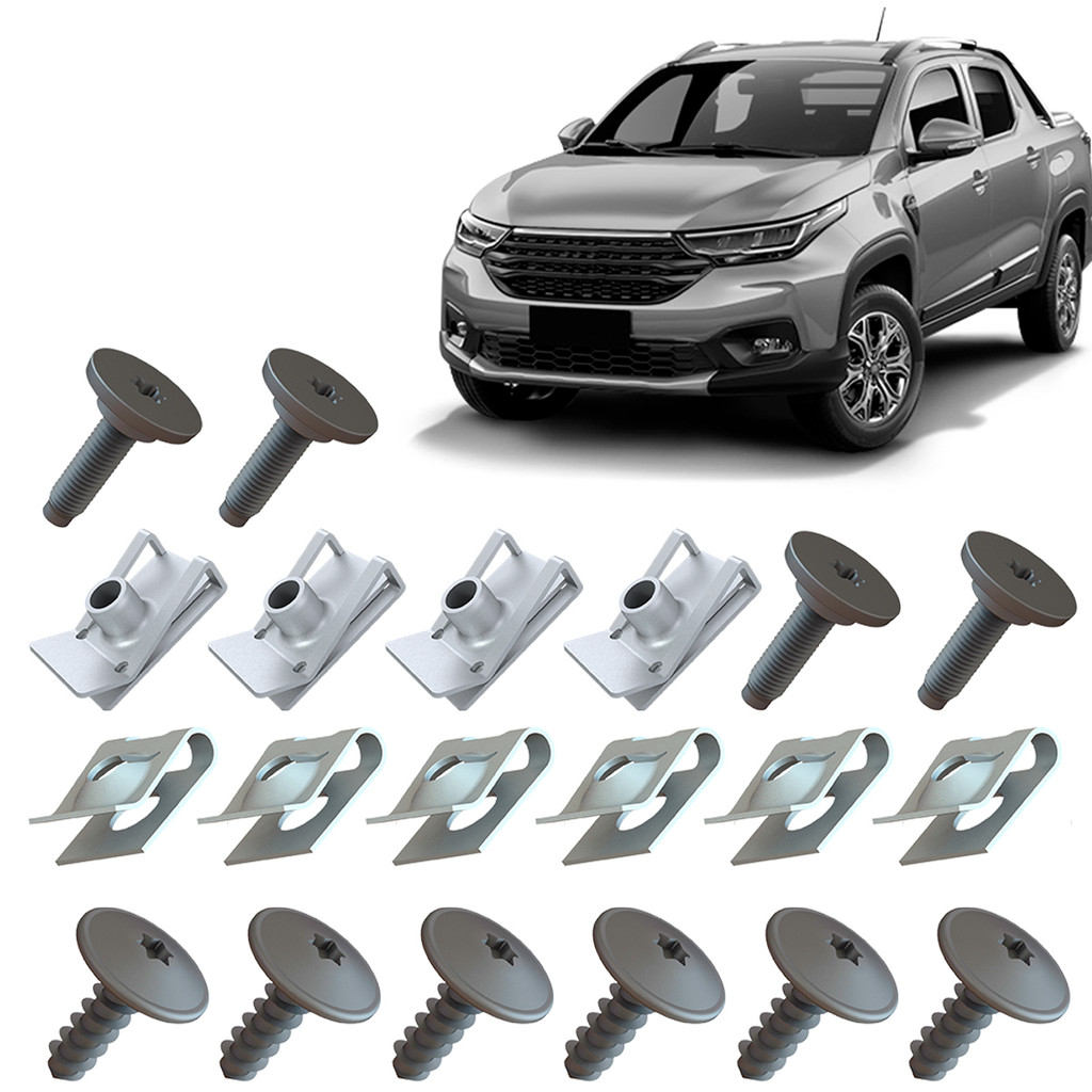 Kit Grampo Presilha 20 Peças Grade Dianteira Strada 2020 2021 2022 2023