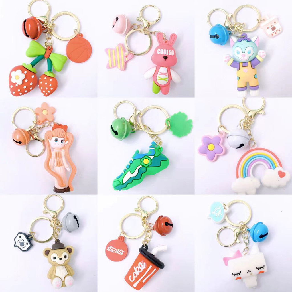Kit 6 chaveiros de silicone 3d Bonito dos desenhos animado em Oferta na Shopee