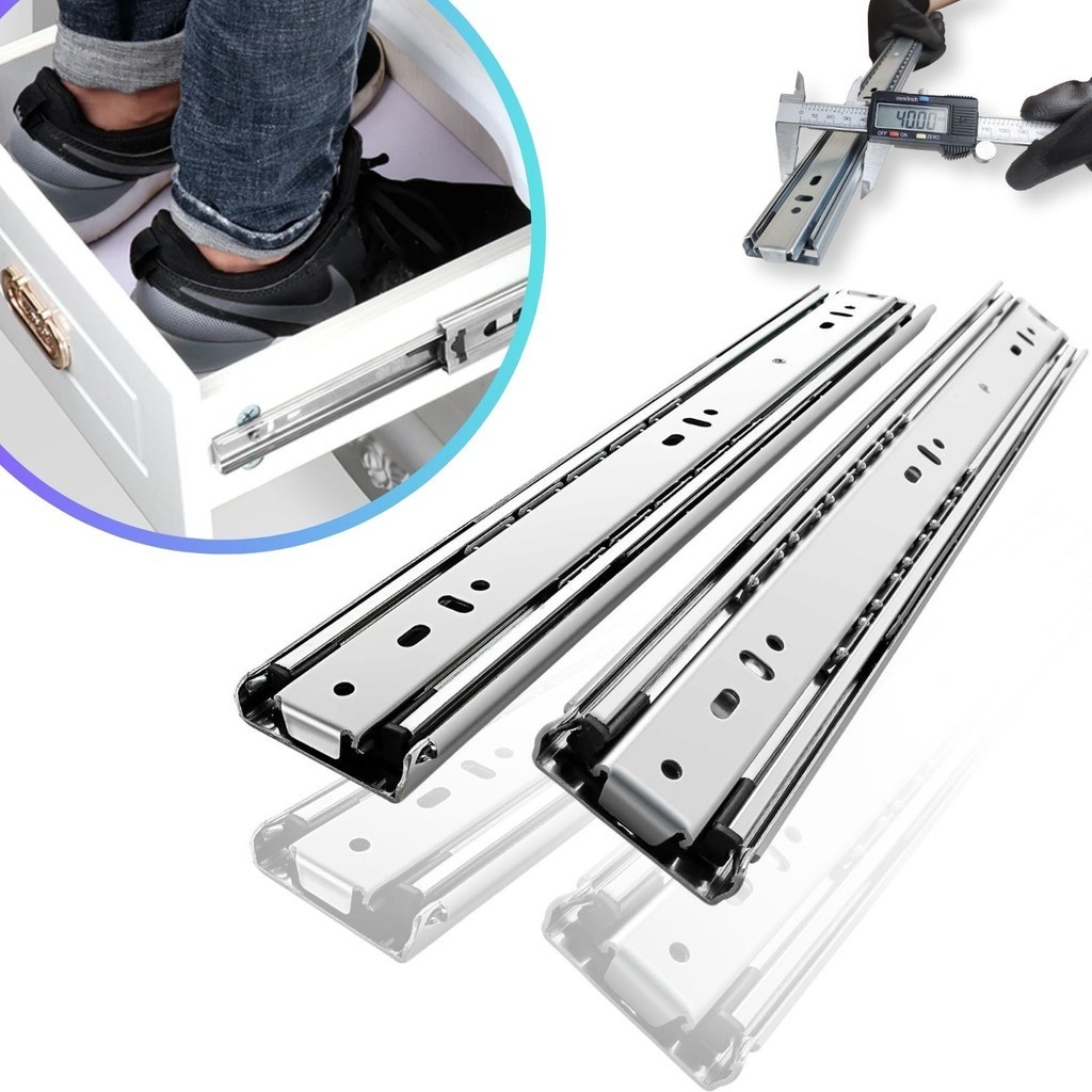 2 Corrediça Telescópica H40 40cm 1 PAR 400mm Reforçada Resistente 40KG Trilho Gaveta Móveis Armário Galvanizado em Oferta na Shopee