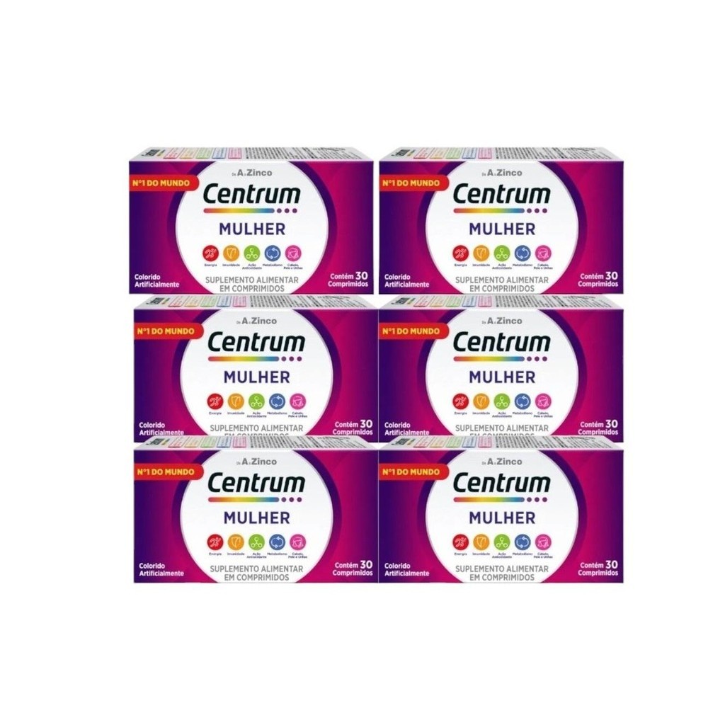 Kit Centrum Mulher Com 6 Caixas De 30 Comprimidos Cada