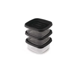 Conjunto de Potes de Plástico Quadrados 580 ml Clic 3 Unidad
