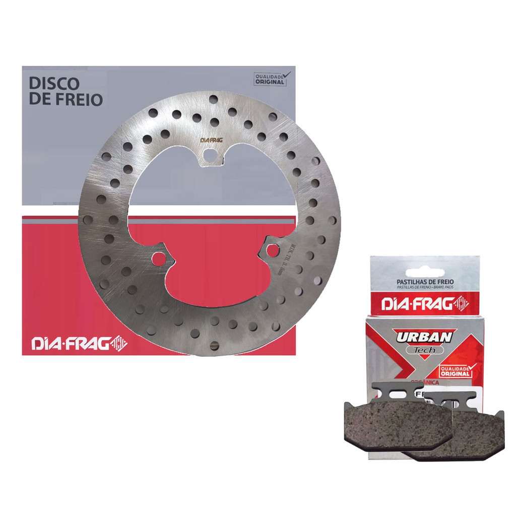 Disco de Freio Traseiro Lander 250 / Tenere 250 / Crosser 150 Abs + Pastilhas Diafrag em Oferta na Shopee
