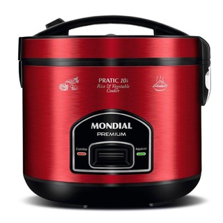 Panela de Arroz Elétrica Mondial Pratic 10i PE-42-10X Vermelho/Inox 110V