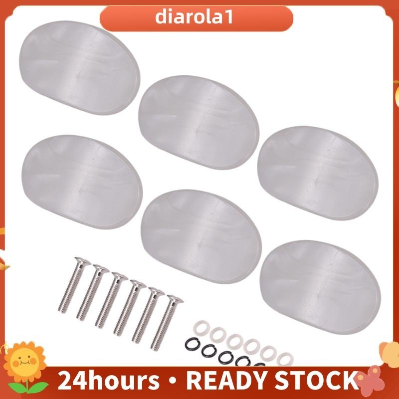 6 Pcs White Pearl Guitar Tuning Pegs Chaves De Afinação De Guitarra Botão Botões Premium Tampa
