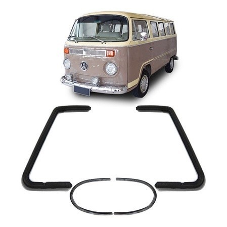 KIT BORRACHA KOMBI CLIPPER 76 A 97 KOMBI CARAT 98 A 14 + ENCOSTO QUEBRA VENTO VENTAROLA