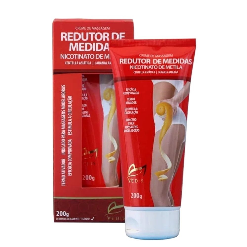 Creme Para Massagem Redutor De Medidas E Estrias 200g Vedis
