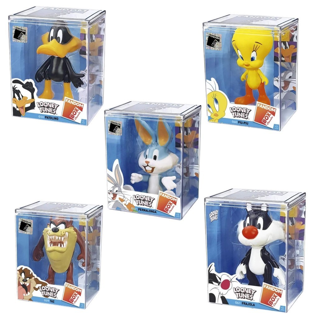 Brinquedo Boneco Colecionável Coleção Looney Tunes Fandom Box c/ Caixa Acrílica Expositora Líder em Oferta na Shopee