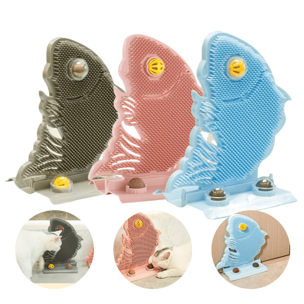 Escova para Gatos Massageador Tira Pelos Sino Catnip 31x19 em Oferta na Shopee