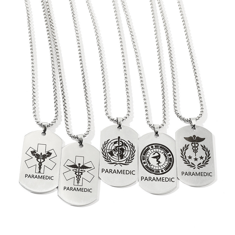 Colar Estrela Da Vida Do Pessoal Cobra Mundo De Emergência Médica De Resgate Logo Doctor Titanium Steel Pendant Homem Mulher Acessórios De Moda