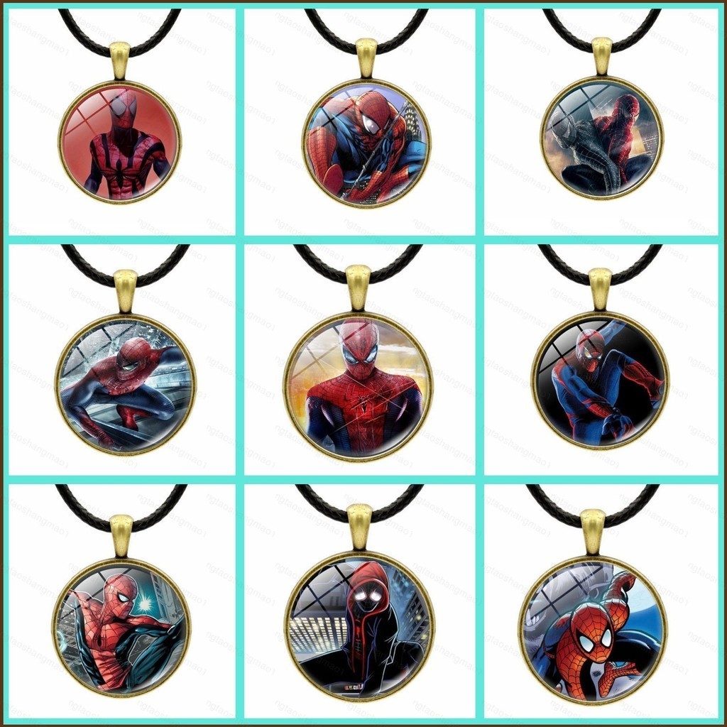 YT1 MarvelThe Avengers Incrível Aranha Homemtime Gema popular Criativo De Alta Qualidade Colar De Corda De Couro Pendente De Corrente