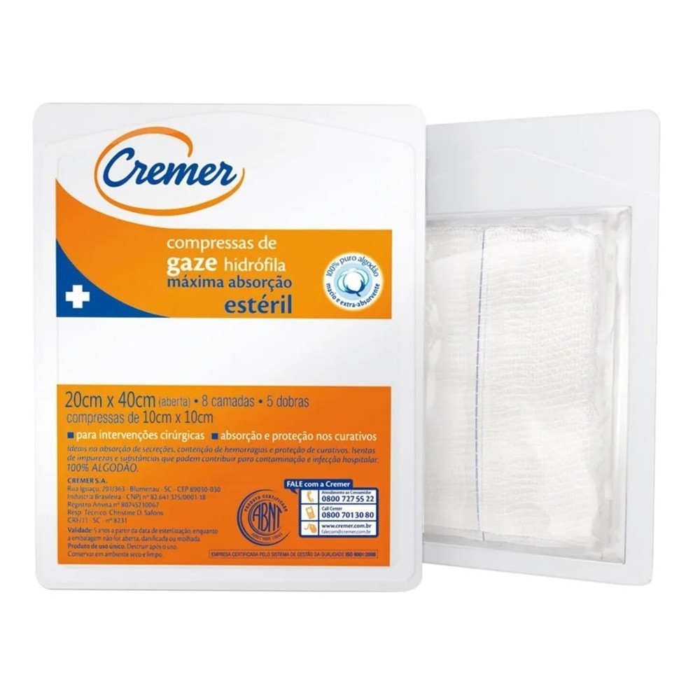 Compressa de Gaze Cremer Esteril 10 Unidades em Oferta na Shopee