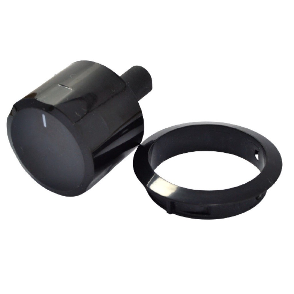 Botao Fogao Continental Preto Com Moldura