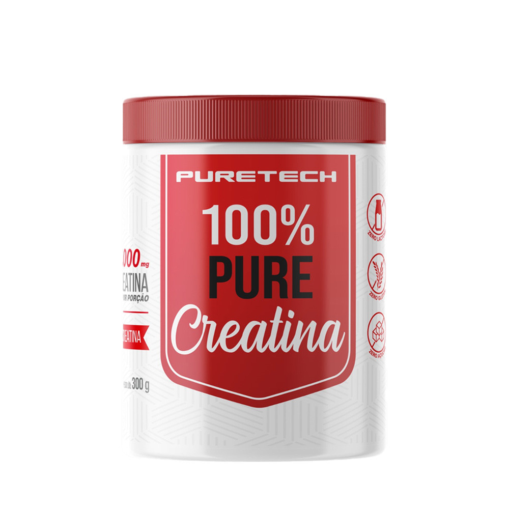 Creatina 100% Pure 300gr - Puretech em Oferta na Shopee