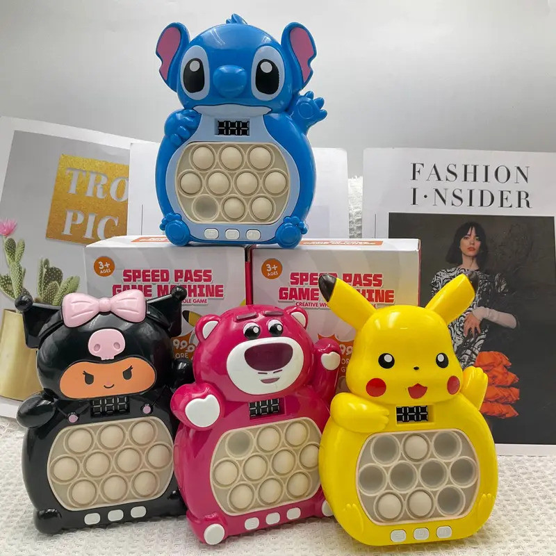 Novo Kuromi Quick Push Game Pop up Fidget Bubble Eletrônico Pop it Pro Jogo Light Stress Relief Toy Presente de Crianças