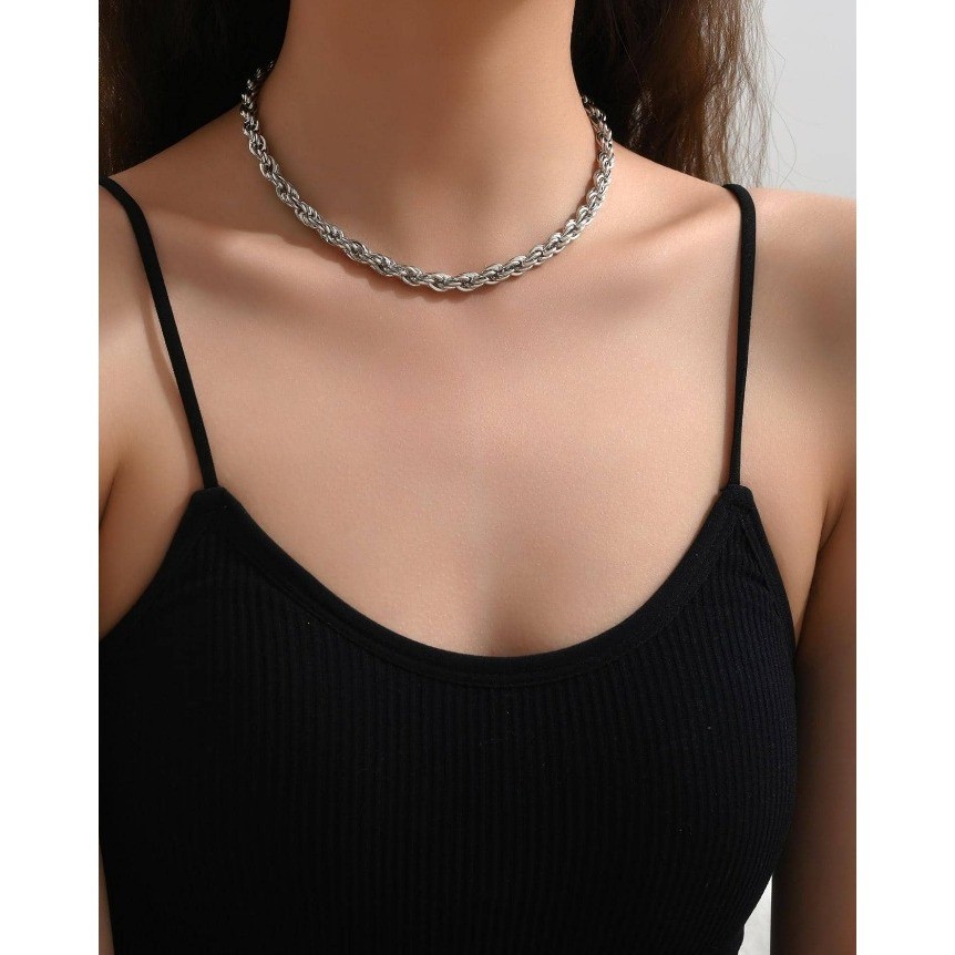 Choker Cordão Feminino 4 mmBaiano Folheado Choker Feminino Cordão Baiano