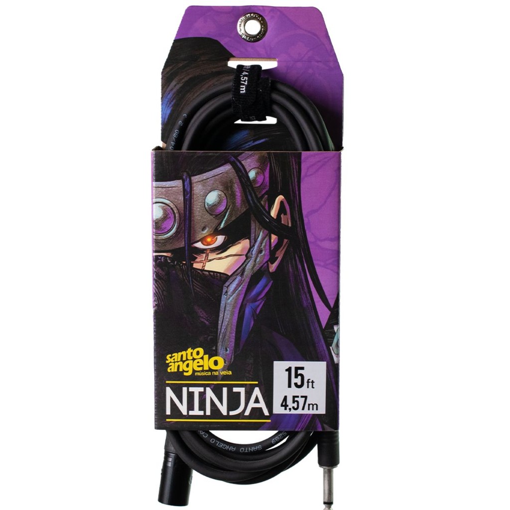 Cabo de Microfone XLR/P10 Santo Angelo Ninja NM B 4,57M 15FT