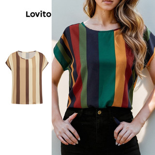 Lovito Blusa Bsic listrada casual para mulheres LBL11277(Multicolorido) em Oferta na Shopee