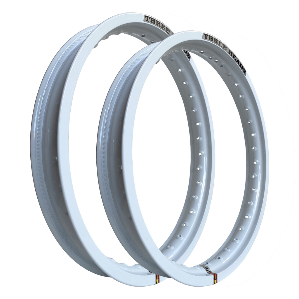 Par Aros em Alumínio Threeheads 21x185 e 18x215 Xre 300 Tornado Crf Lander Ténéré Xr Dt Branco