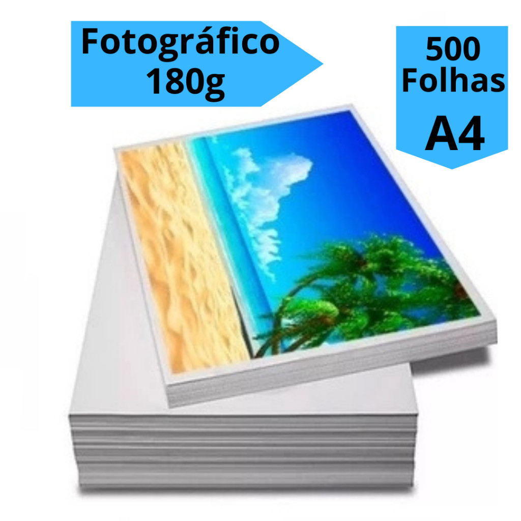 Papel Fotográfico 180g 500 Folhas A4 Premium Brilho Glossy papel fotografico MasterPrint