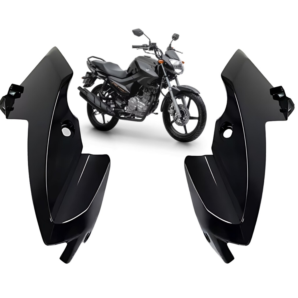 PAR CARENAGEM FAROL BANANINHA YAMAHA YBR FACTOR 150 PRETO 2016 A 2020 PARAMOTOS YAMAHA
