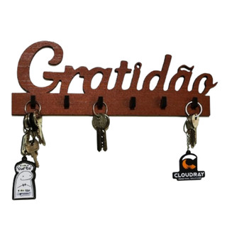 Porta Chaves de Parede Suporte Chaveiro Criativo Gratidão C/Dupla Face