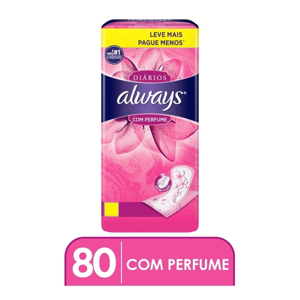 Protetor Diario Always Suave sem Abas 80 Unidades Leve Mais Por Menos