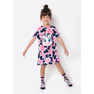 Camisola Manga Curta Algodão Menina Vaca Romântica - Puket em Oferta na Shopee