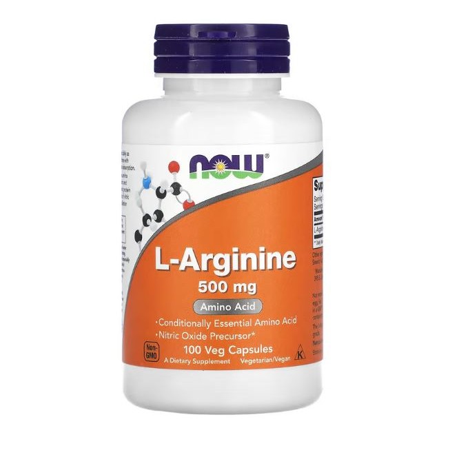 Suplemento Alimenta L-Arginina 500mg 100 Cápsulas - Now Foods