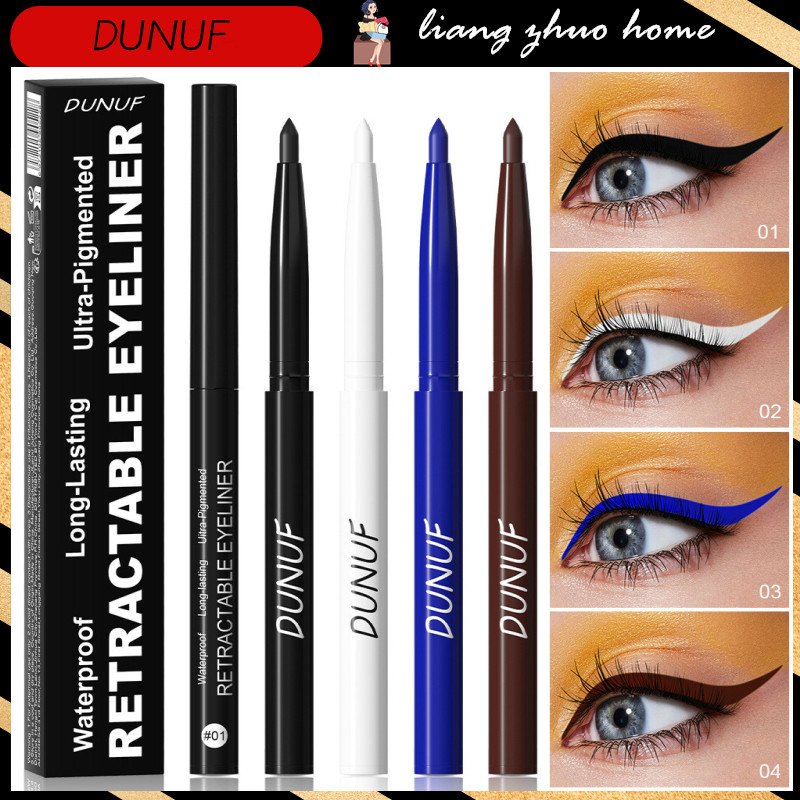 DUNUF Lápis Delineador Para Os Olhos Glitter Gel Liso À Prova D'água Azul Preto Fast Dry Matte Eye Liner Pen Maquiagem