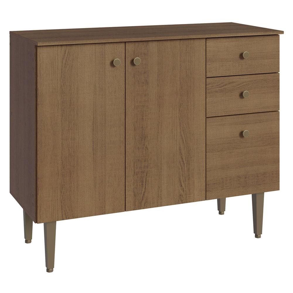 Balcão Gabinete 3 Portas 1 Gaveta Rustic Gourmet Madesa em Oferta na Shopee