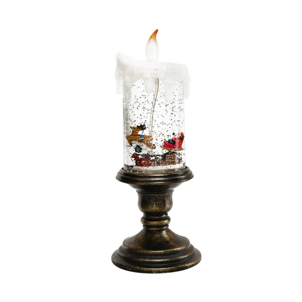 Luminária Vela Musical Papai Noel 26cm
