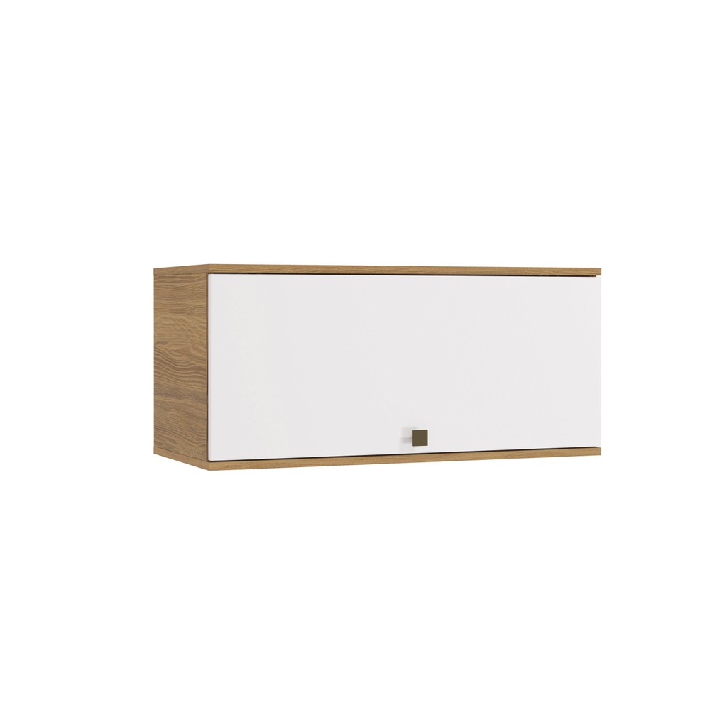 Armário Aéreo Celeste Kappesberg 100% MDF 1 Porta Basculante Nogueira/Branco 80cm em Oferta na Shopee