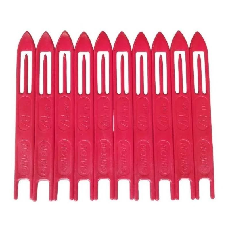 Agulha Para Rede e Tarrafa Grilon Nº2Vemelha 14Cm Com 10Un