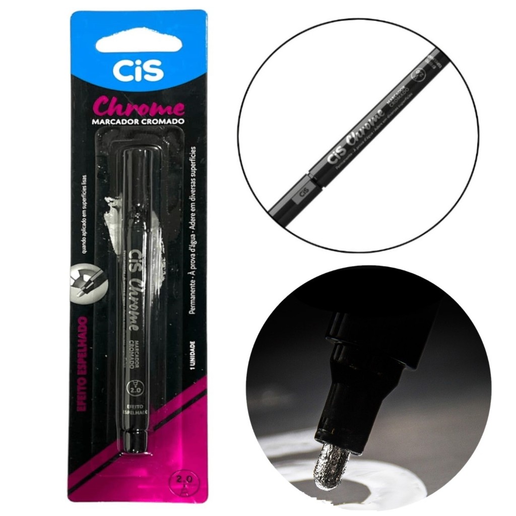 Marcador De Prata Tinta Espelho Cromado Caneta Artesanal Permanente em Oferta na Shopee