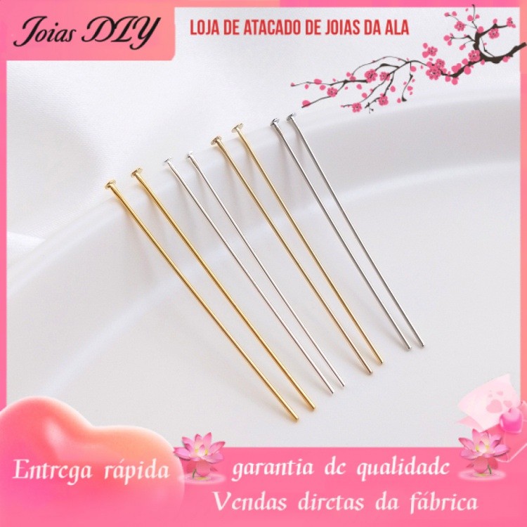 ????Joias DIY Acessórios????Cor 18K Acessórios banhados a ouro branco dourado prata 14K banhado a ouro agulha plana T alongado agulha T material DIY [Colar Pulseira Brincos Agulha]