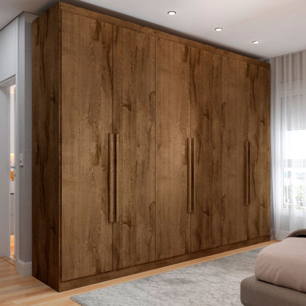 Guarda-Roupa Casal Madalena 6 Portas 4 Gavetas 100% Mdf Brauna - Panorama Móveis - Home & Living