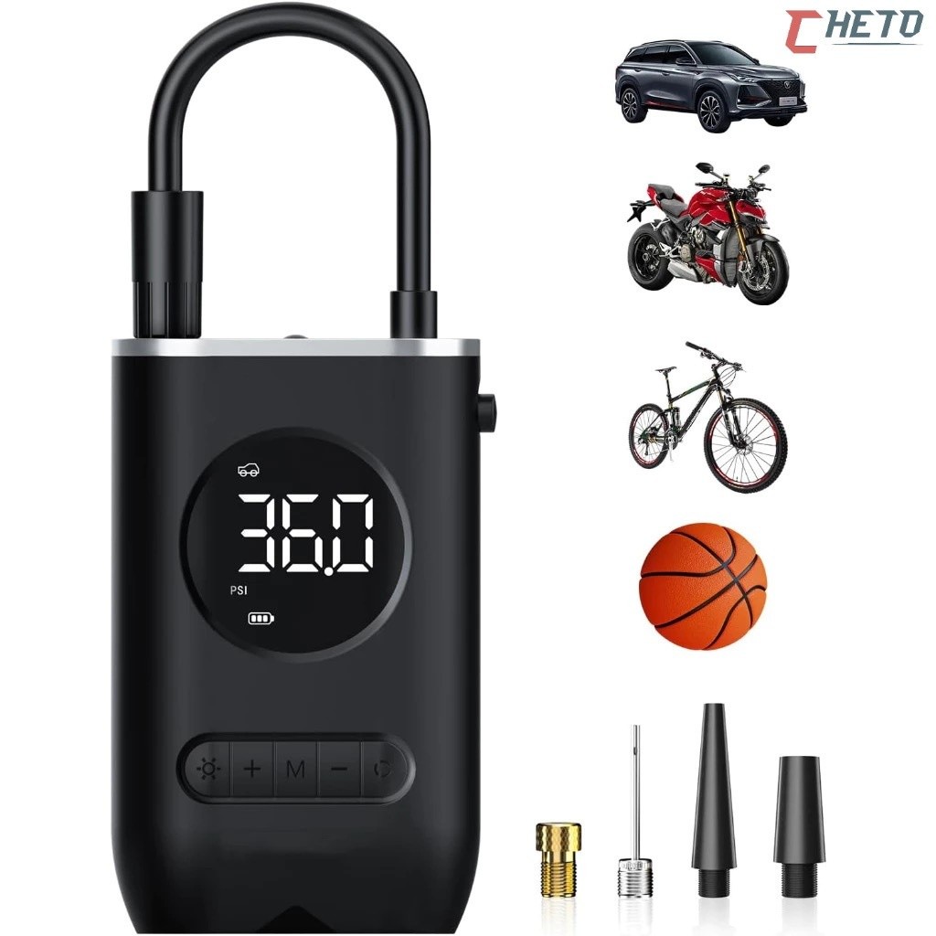 Calibrador Compressor Pneu Digital Carro Bike Sem Fio