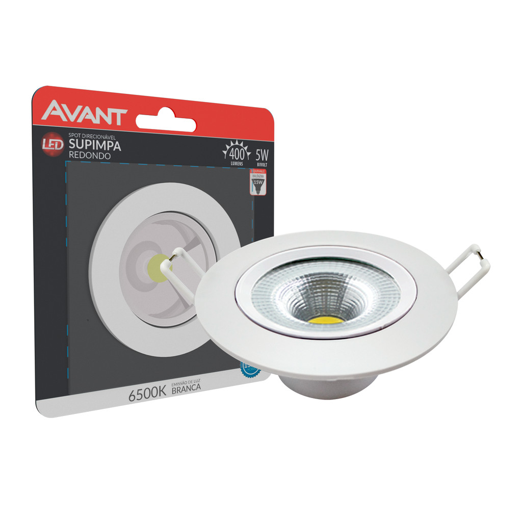 Spot Led Authentic Emb. Redondo 5w 6500k 9cm BF Avant em Oferta na Shopee
