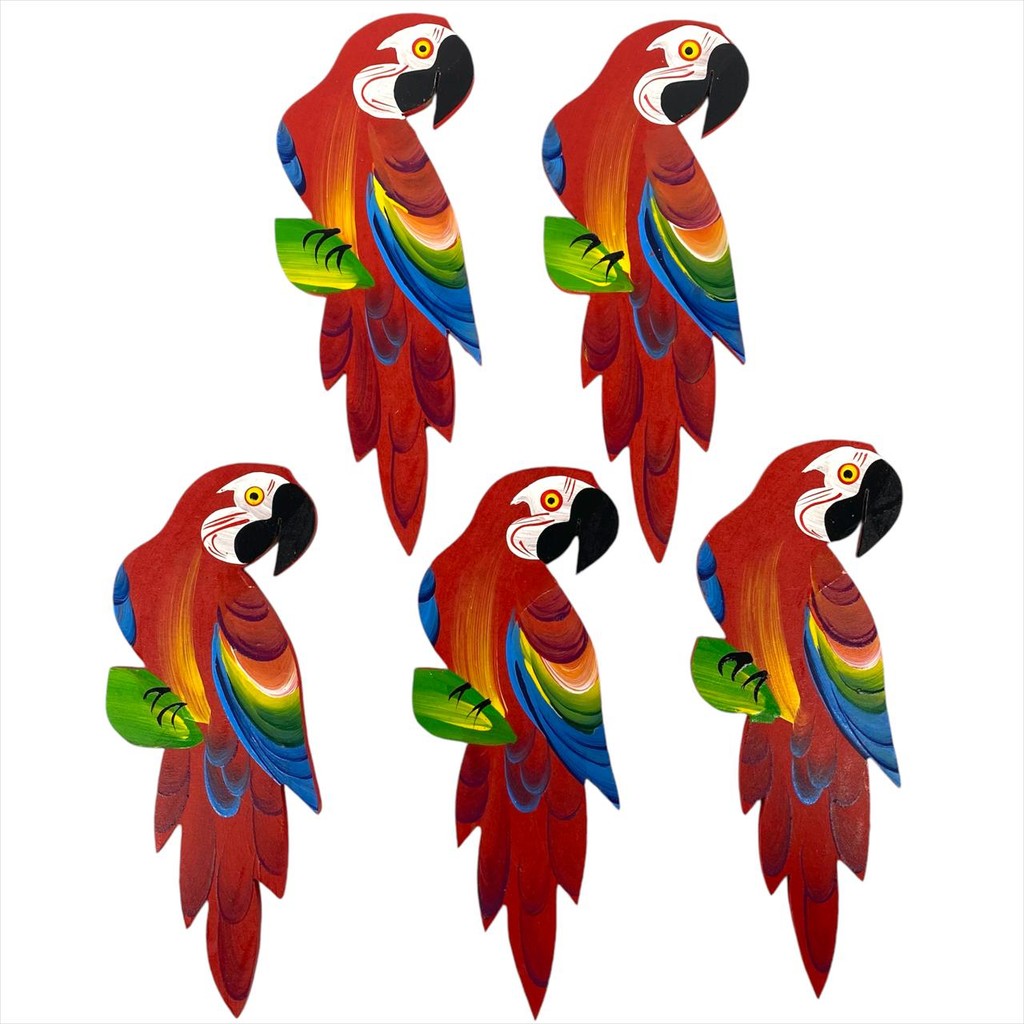 Quinteto De Arara Decoração Artesanal Para Sitio Casa Jardim Sacada Kit com 5 em Oferta na Shopee