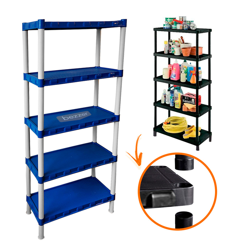 Estante Modular 5 Prateleira Plástica Coloridas Organizador Casa Escritório Lavanderia Salão de Beleza