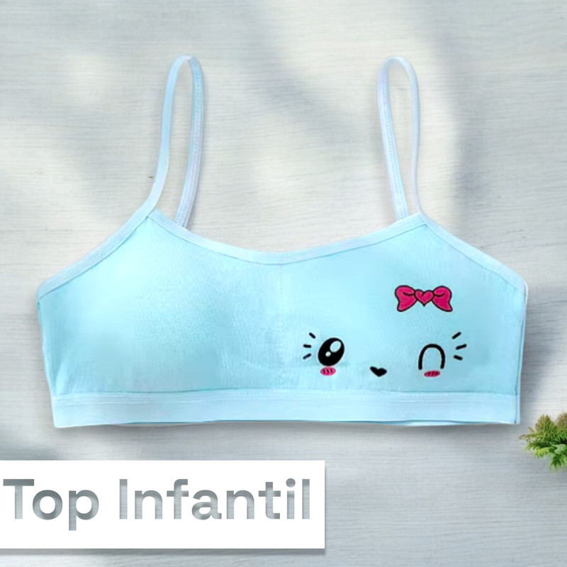 Sutiã Top Infantil Menina Moça Calcinha Roupa Para Menina Sutia Bojo Removível Soft em Oferta na Shopee