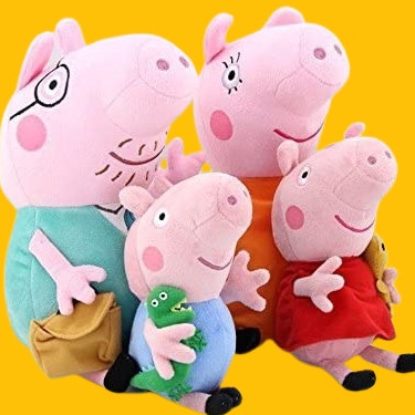 Boneco Pig Pelucia Papai pig Mamae pig Irmãao Familia Pig